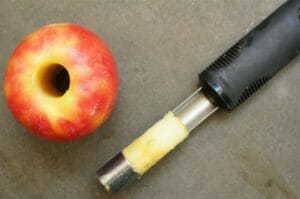 how to core an apple for peanut butter granola apple stacks