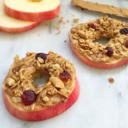 Peanut butter apple stacks