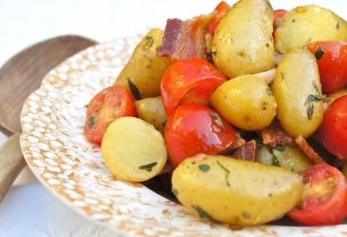 BLT Potato Salad with Cherry Tomatoes and Bacon - Mom's Kitchen Handbook