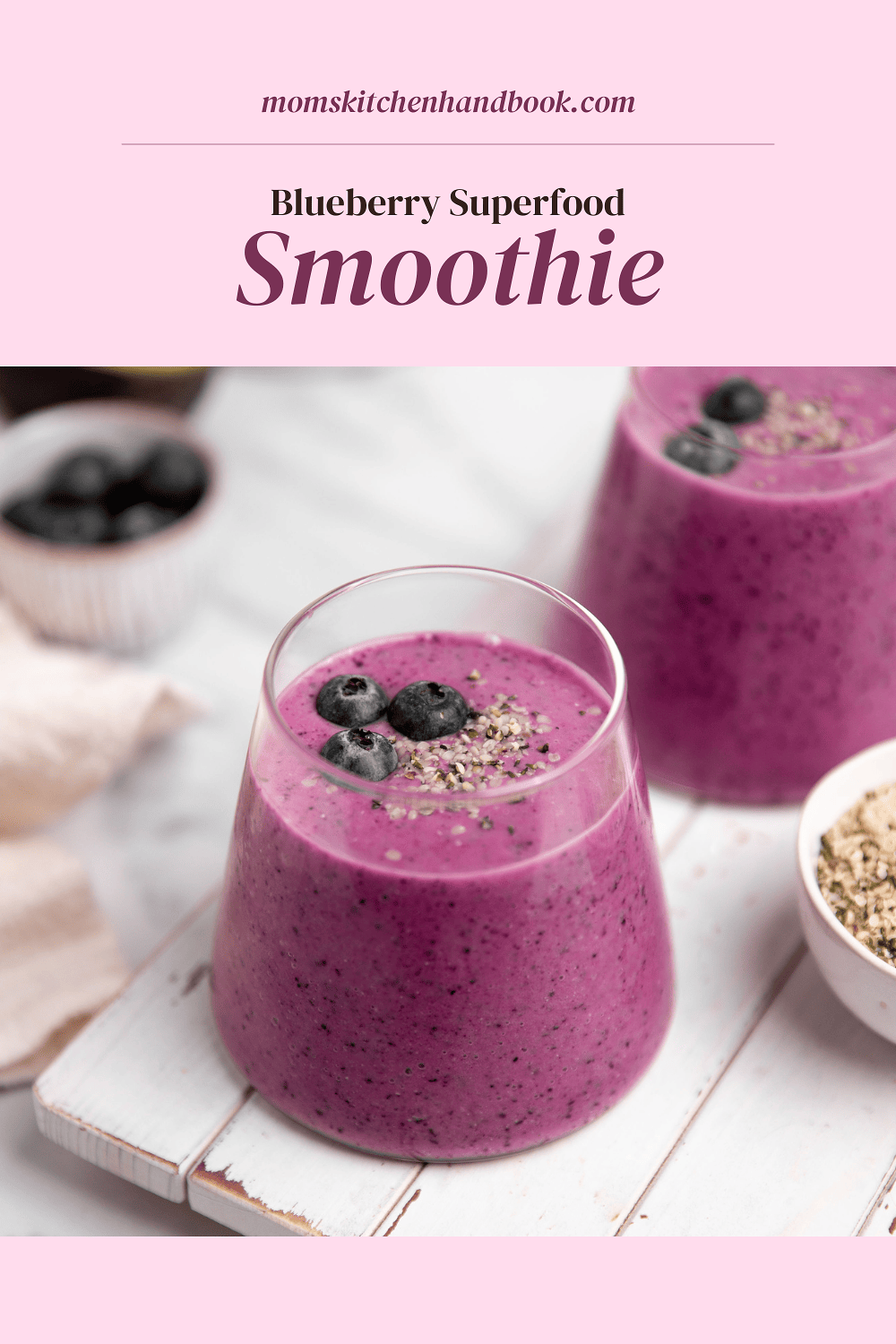healthy blueberry smoothie graphic pin