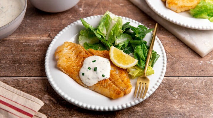 Cajun Fish with Lemon and Tartar Sauce