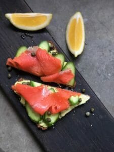 Smoked salmon and avocado tartine