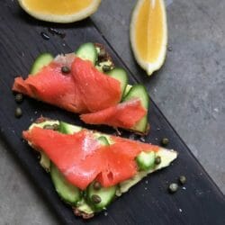 Smoked salmon and avocado tartine