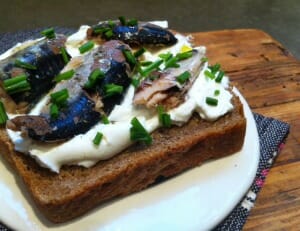 Open Faced Sardine Sandwich