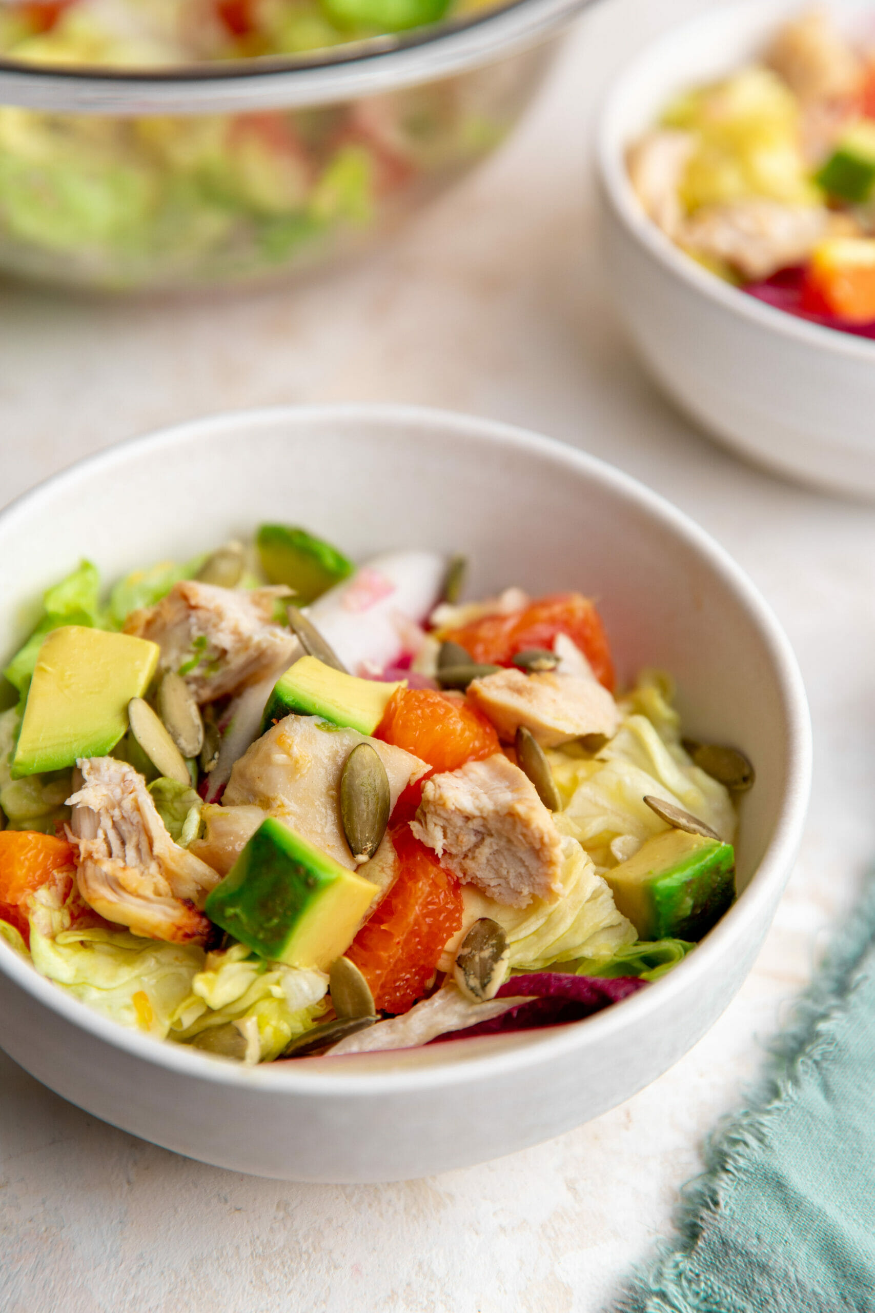 Chicken, orange, and avocado salad