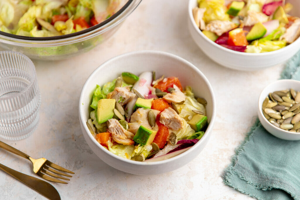 Chicken, orange, and avocado salad