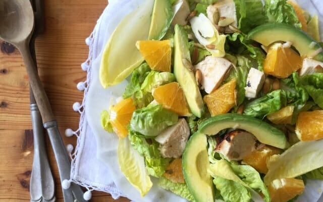 chicken salad with avocado and orange
