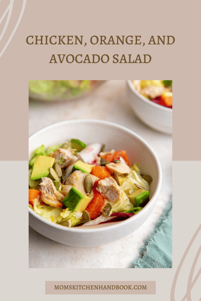 graphic pin for chicken, orange and avocado salad