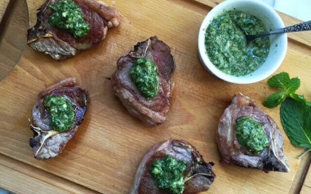 lamb chops with mint gremolata