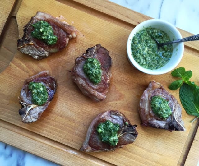 lamb chops with mint gremolata