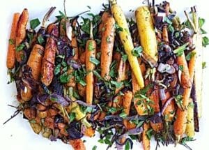 Roasted Carrots with Harissa and Mint