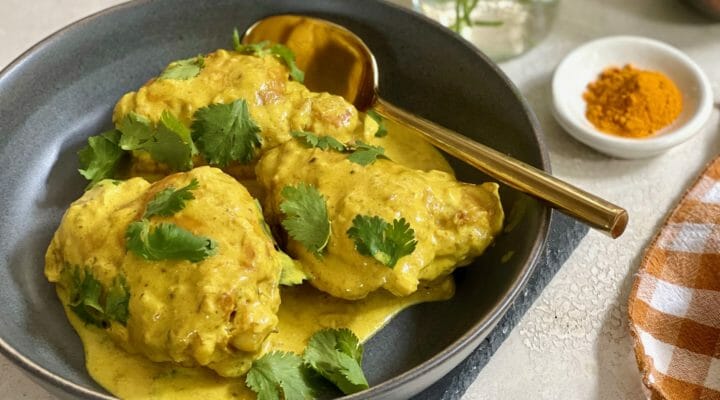 plate of creamy afghan chicken