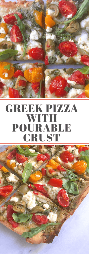 Greek Pizza with Pourable Crust