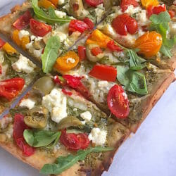 Greek Pizza with Pourable Crust