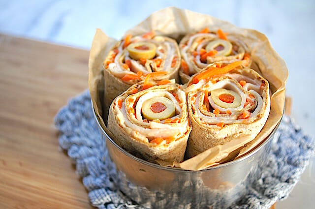 Turkey Vegetable Pinwheel Wraps - Mom's Kitchen Handbook 