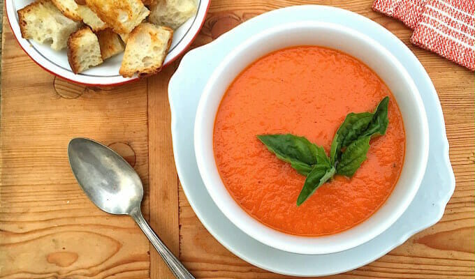 Vegan Tomato Soup Made With Olive Oil Instead Of Cream