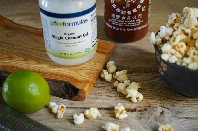 Stovetop Sriracha Lime Popcorn