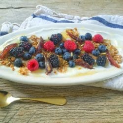 Yogurt and granola plate
