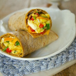 Breakfast Egg and Vegetable Wrap in Whole-Wheat Flatbread - Mom's Kitchen Handbook