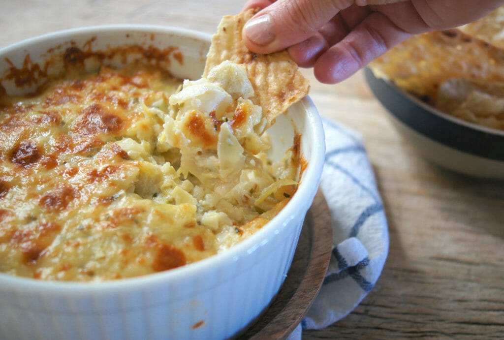 LIghter Artichoke Cauliflower Dip