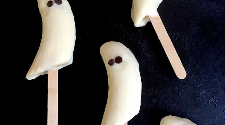 Five banana ghost pops