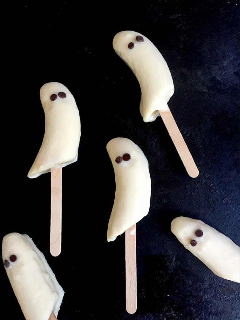 Five banana ghost pops