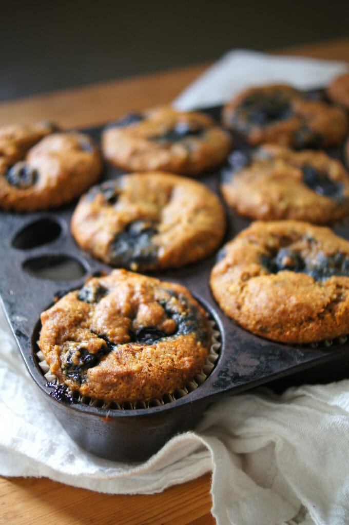 Pumpkin spice blueberry muffins