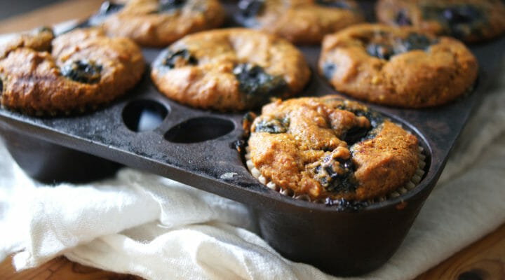 pumpkin spice blueberry muffins