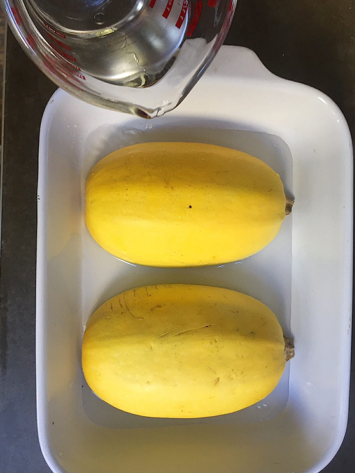 Preparing a squash to microwave