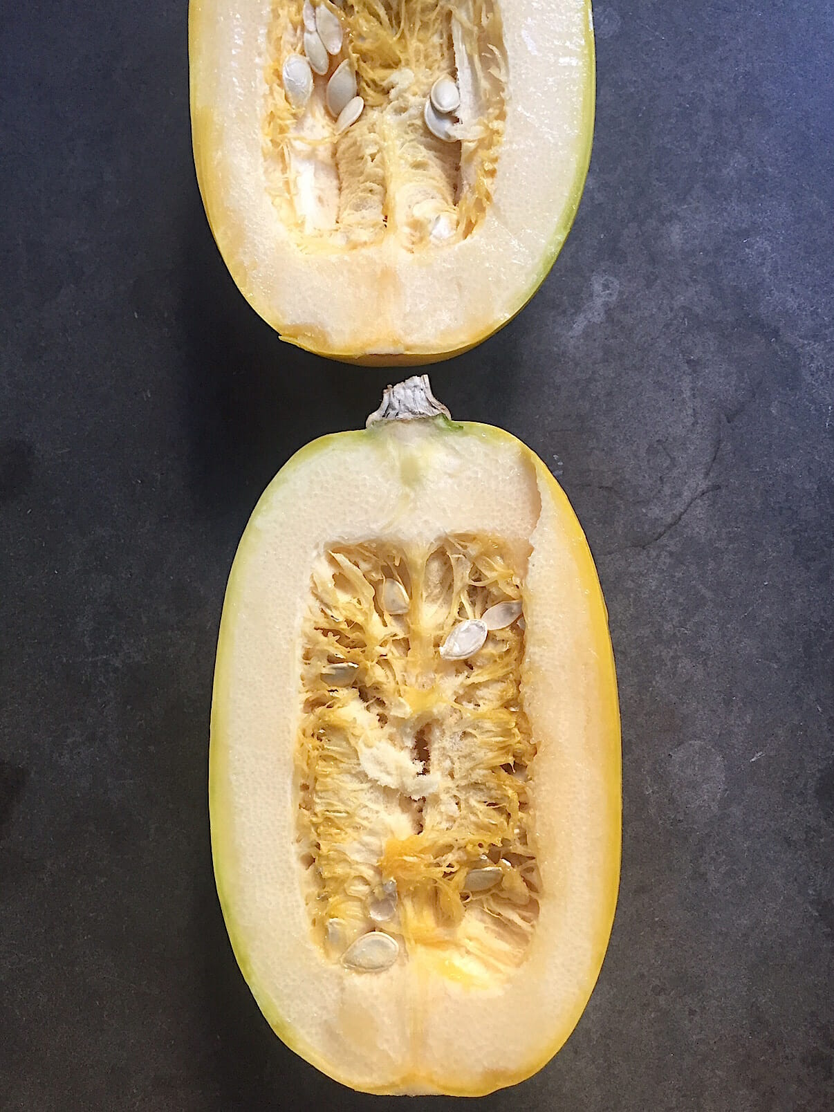 Spaghetti Squash cut in half