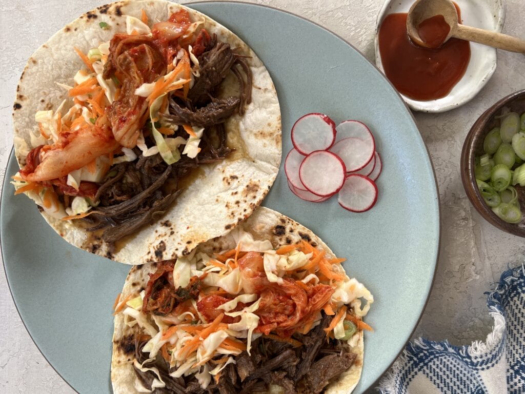 Instant Pot Korean beef wraps