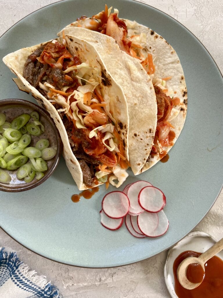 Korean style beef wraps in the instant pot