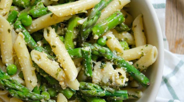 Spring Vegetable Pesto Pasta - Mom's Kitchen Handbook