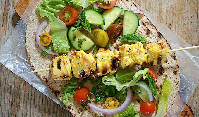 Grilled Chicken Kebab Wraps - Mom's Kitchen Handbook