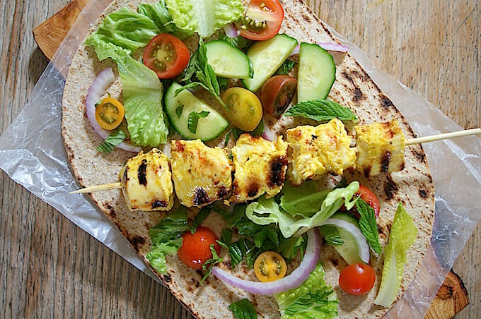 Grilled Chicken Kebab Wraps - Mom's Kitchen Handbook