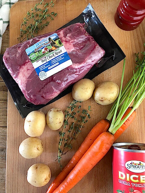 Ingredients for slow cooker pot roast