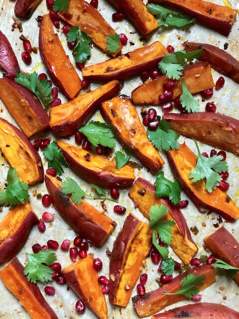 Honey Glazed Sweet Potatoes with Pomegranate and Cilantro - Mom's ...