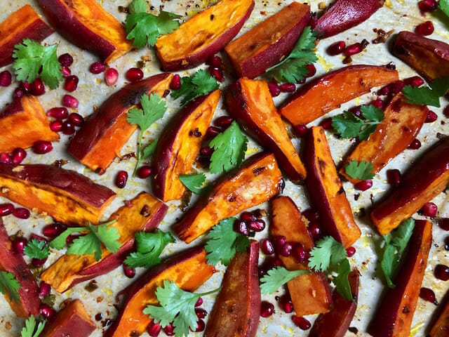 Honey Glazed Sweet Potatoes with Pomegranate and Cilantro - Mom's ...