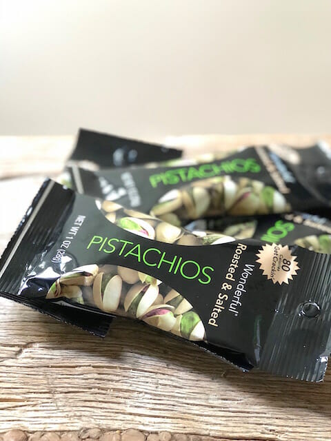 single serve bags of pistachios, a quick and healthy snack for kids