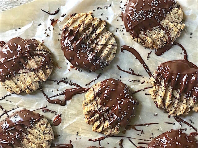 Tahini Almond Butter Chocolate-Dipped Cookies - Katie Sullivan Morford  RD