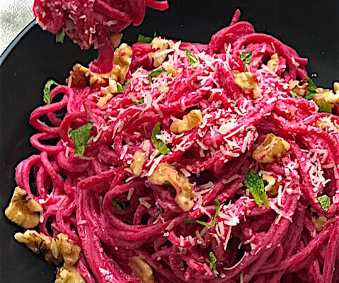 pasta with beet sauce