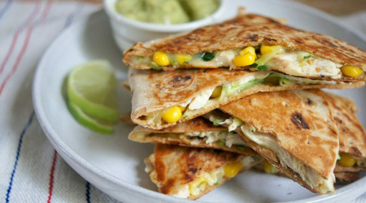 loaded chicken quesadillas