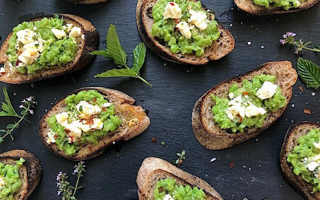 Smashed Pea Toast with Feta