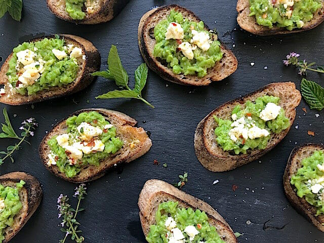 Smashed Pea Toast with Feta