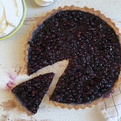 Wild blueberry tart with gluten-free crust