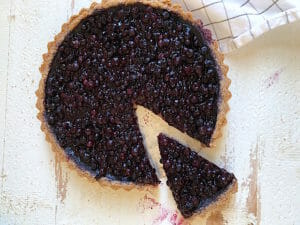 Wild blueberry tart with gluten-free crust