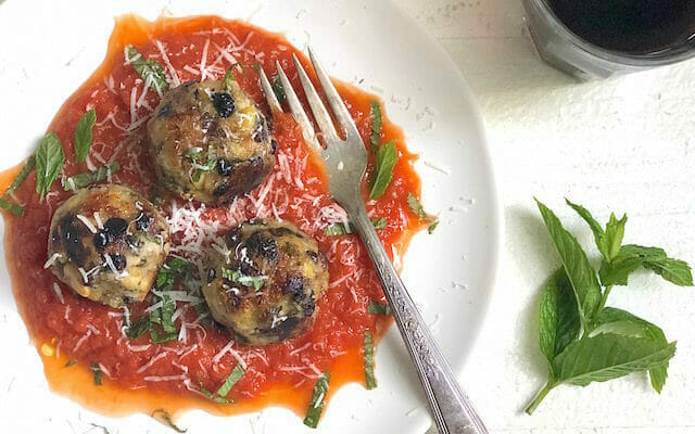 tempeh meatballs on a plate