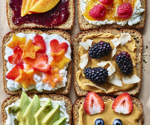 healthy breakfast toast with all the toppings