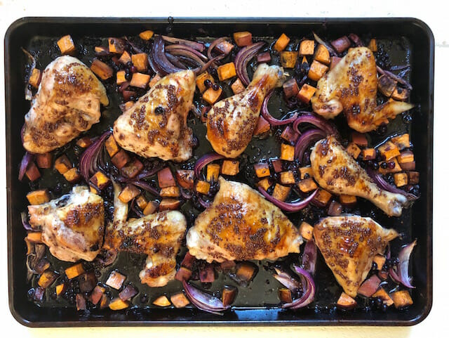 Balsamic Sweet Potato Sheet Pan Chicken