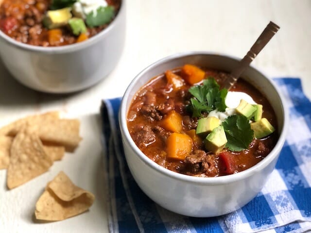 Instant Pot Beef & Butternut Squash Chili